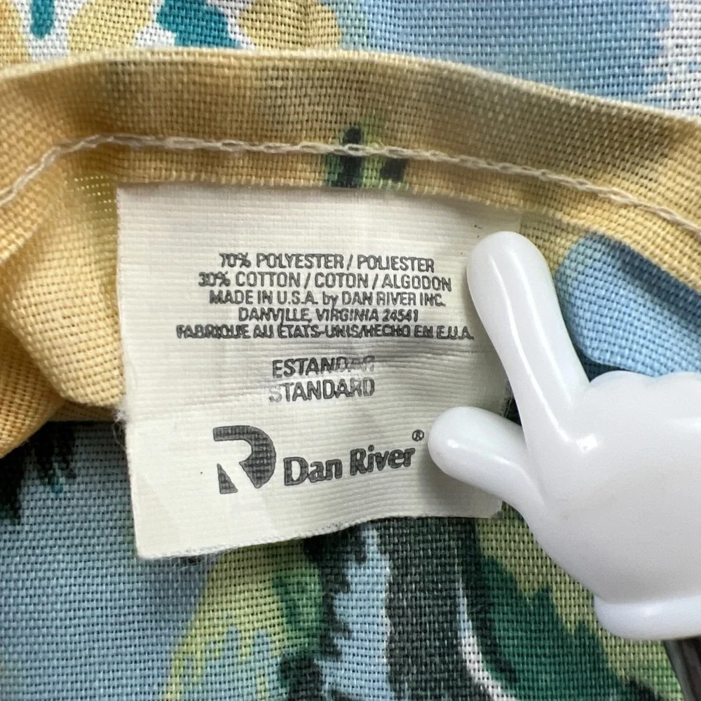 Vintage Set Of 2 Dan River Standard Pillow Sham Multicolor Tropical Island Beach